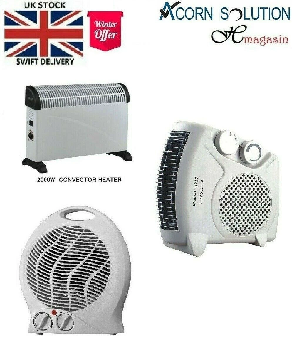 ACORN SOLUTION HEATER FAN / PORTABLE CONVECTOR ELECTRIC SILENT ENERGY SAVING  | eBay