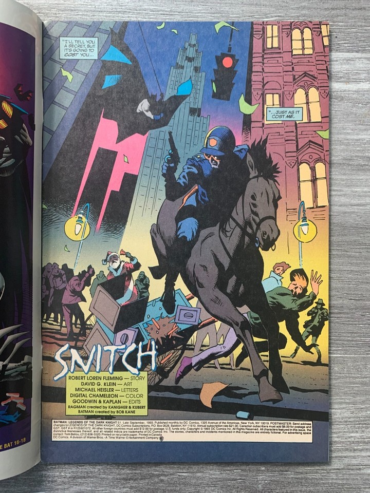 1993 BATMAN Legends of the Dark Knight 51 FVF 7.0 David G Klein / DC Comics eBay