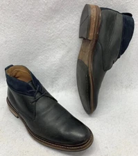 Cole Haan Chukka Boots Mens Size 9M Blue Smooth Leather Lace-Up Ankle Business ￼