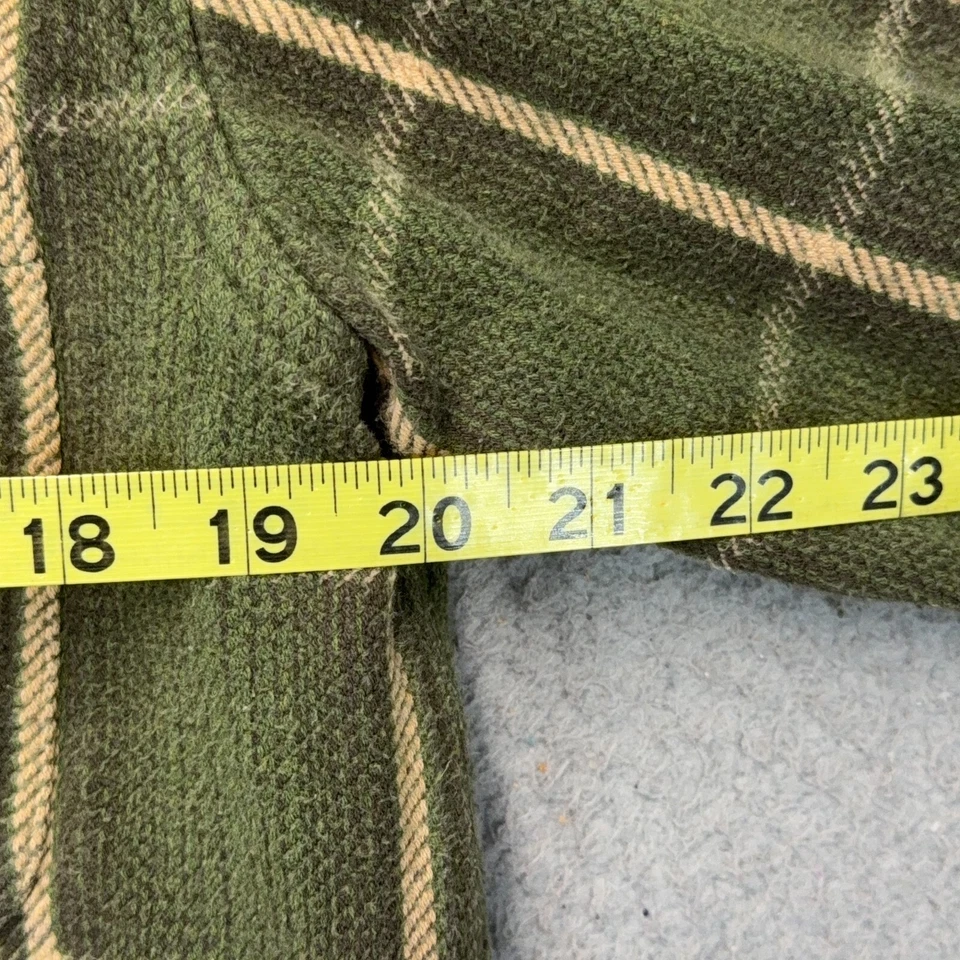 Camisa masculina de flanela St Johns Bay pequena verde bege xadrez manga longa algodão - Imagem 3 de 4