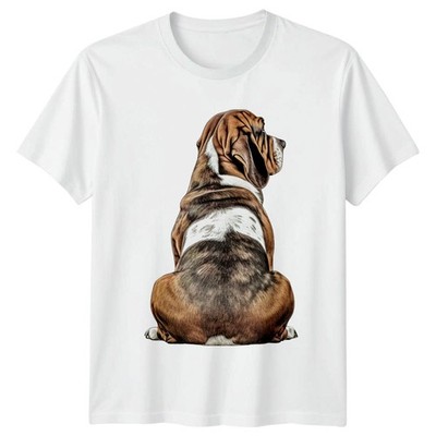 Basset Hound Hund Kunst realistisches Design T-Shirt Basset Hound Hunderasse