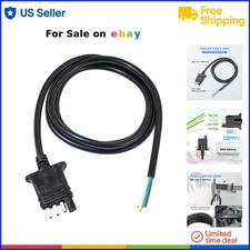 4 Way Trailer End Connector Wire 5 Feet Heavy Duty 18AWG Flat Plug Replacement