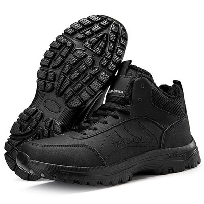 Men Winter Snow Warm Hiking Boots Waterproof Leather Outdoor Motorcycle Boots