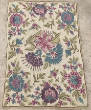 Vintage Artisan Made Hand Woven Kashmiri Floral Kilim Rug Carpet 89x60 cm