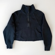 Lululemon Scuba Funnel Neck Half Zip Pullover S Black Fleece Pullover Workout
