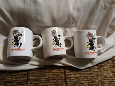 LOT OF 3 Vintage 1991 Showbiz Pizza Time Chuck E. Cheese Small Cup Mugs