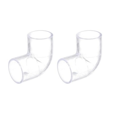 2Stk Klare Acryl Rohr Bogen 25mm/0.98'' 2 Wege Bogenrohr Fitting Adapter