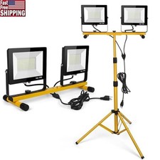 Tripod Work Light 21000 Lumen Work Light Stand 2 Adjustable LED Work Light Heads