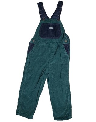 Oshkosh B'Gosh Corduroy Overalls Kids Toddler 5T Green Navy