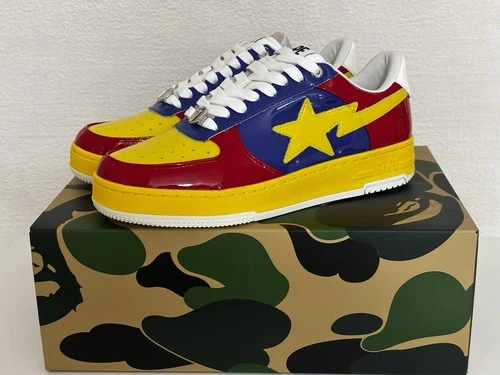 Authentic A Bathing Ape Bape Bape Sta #6-4 Red 10 New Bapesta Sneakers Patent