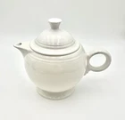 Homer Laughlin Fiesta Ware Pottery White 7 1/4" Tea Pot Vintage Round Handle
