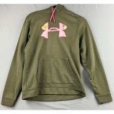 Under Armour Hoodie Womens Medium Storm ColdGear Green Pink Realtree Camo Good