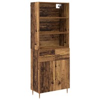 Highboard Altholz 69,5X34X180 Cm Wohnzimmerschrank Rustikal
