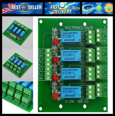 4 DPDT Signal Relay Module Board, DC 24V Version, for Arduino Raspberry-Pi 8051