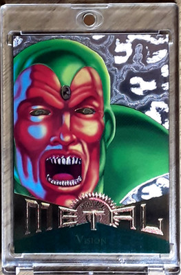 1995 MARVEL METAL SILVER FLASHER CARD 15 VISION.