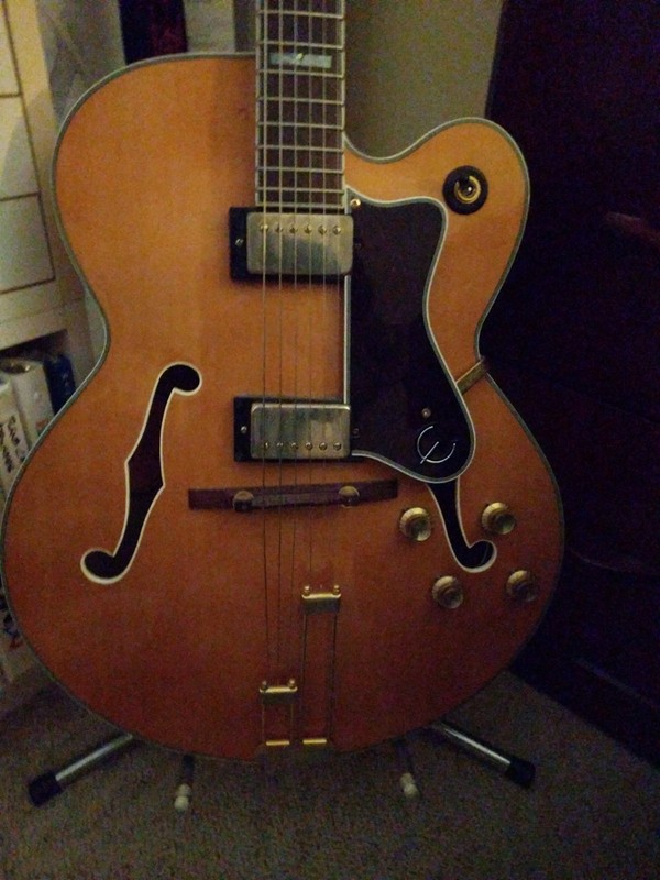 Ephiphone Natural Broadway w/ Gibson P/U and upgraded electronics