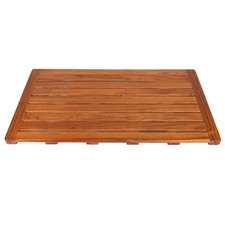 Large Teak Bath Mat Wood Shower Mat for Bathroom, 31.7 x 17.9 Inches
