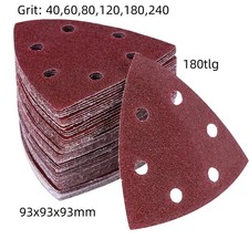 180X Sanding Triangles Triangle Sandpaper Delta Sander 93x93x93mm Hook and Loop Mix