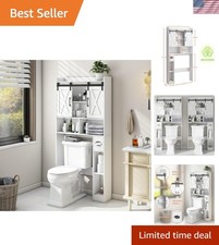Over The Toilet Storage Cabinet, Farmhouse Storage Cabinet Over Toilet with S...