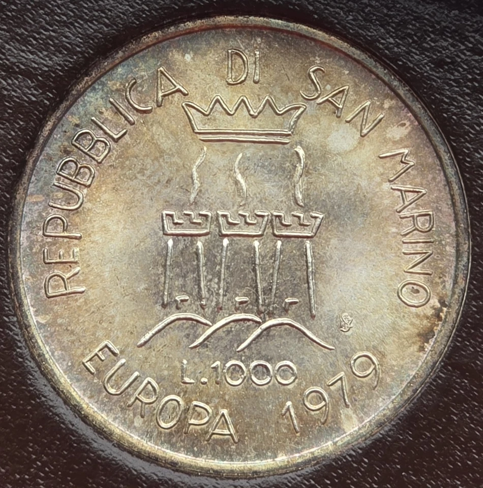 Moeda de prata Choice BU - San Marino 1979 100 liras - Tonificação atraente - Imagem 2 de 2