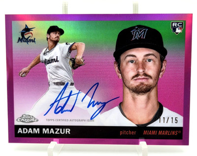 Adam Mazur 2025 Topps Chrome Platinum #CPA-AMA Pink Refractor On Card Auto /15