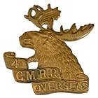 WW1 Canadian CEF 4th CMRR (Canadian Mounted Rifles Regt) x2 Original Lugs.