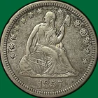 New Listing1857 Seated Liberty Quarter Extremely Fine XF Coin #40435