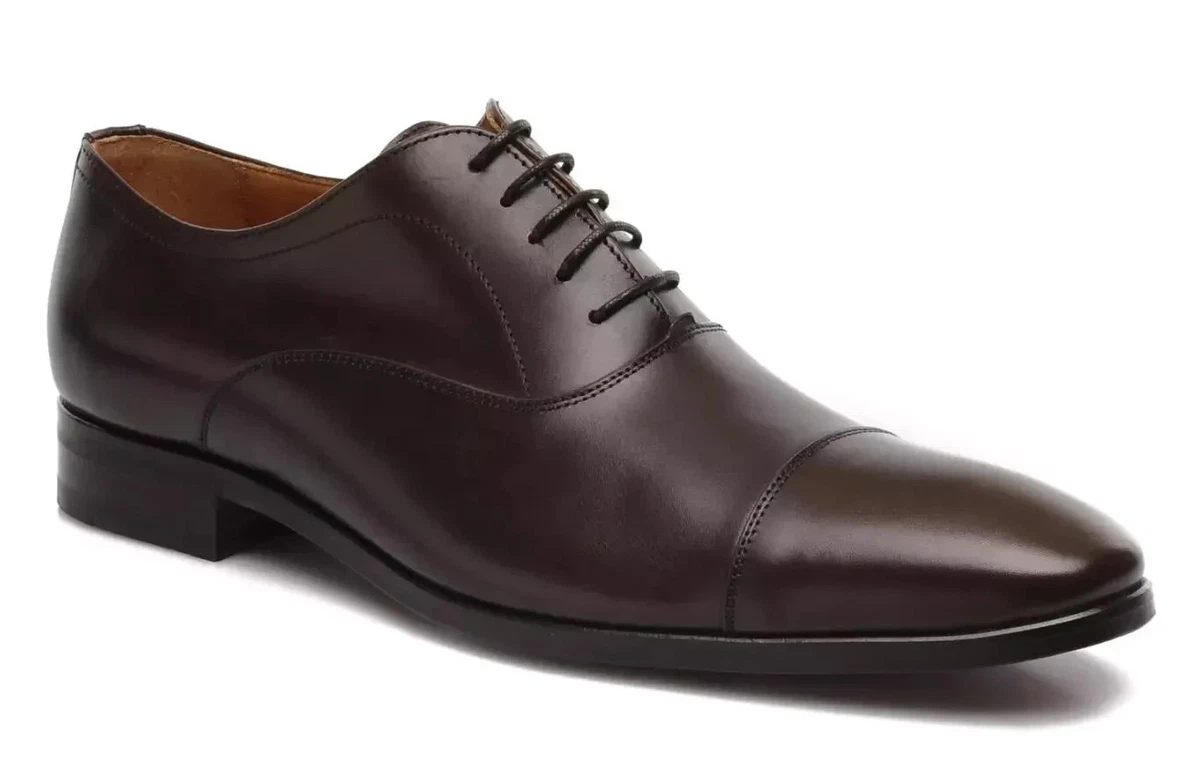 UK England Finsbury Dress Shoes Men\'s 6.5 Brown Suede Leather Cap-toe Oxfords Richelieu DIPLOMAT Gold - Finsbury Shoes main image 3