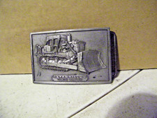 Vintage 1975 Caterpillar CAT Pewter Belt Buckle R&S Quality Products Bulldozer