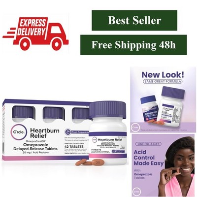 Omeprazole 20mg Tablets - Heartburn Relief - 42 Count - Acid Reducer