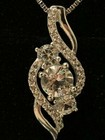 *NEW ITEM* Kay Jewelers Sterling Silver 3 Lab Created White Sapphire Necklace — photo 2