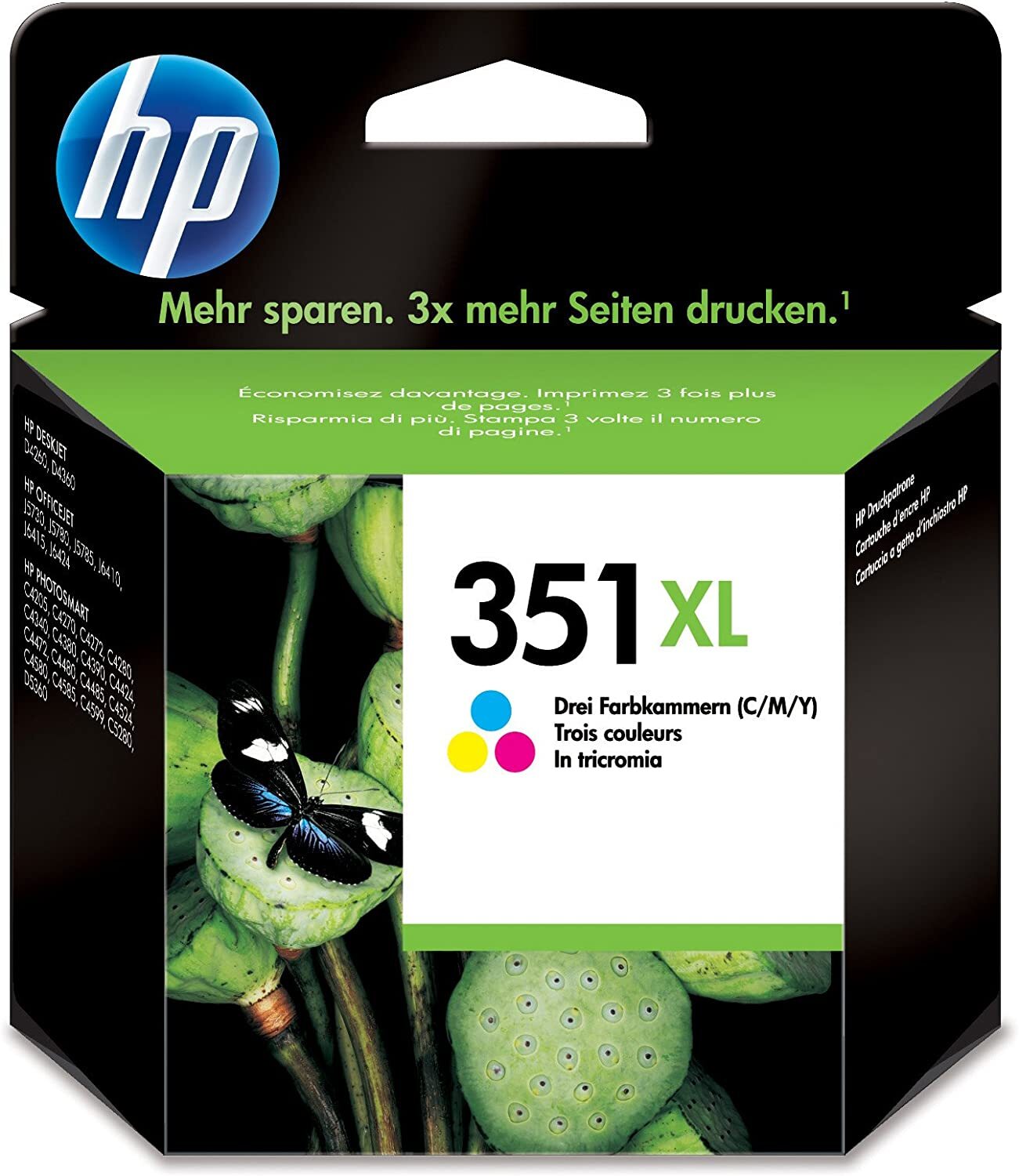 Cartouche d'encre tricolore HP 351XL idéal pour imprimer les dossiers scolaires et photos de famille