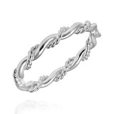 Intricate Braid Stackable Band .925 Sterling Silver Ring-4