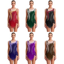 Women Dress Training Unitard Contrast Color Rompers Skating Bodysuit Gymnastic