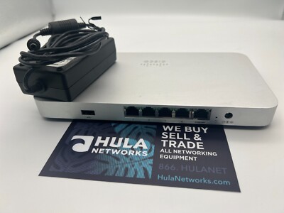 Cisco Meraki MX64-HW Cloud Managed Security Appliance w/AC Adapter Unclaimed