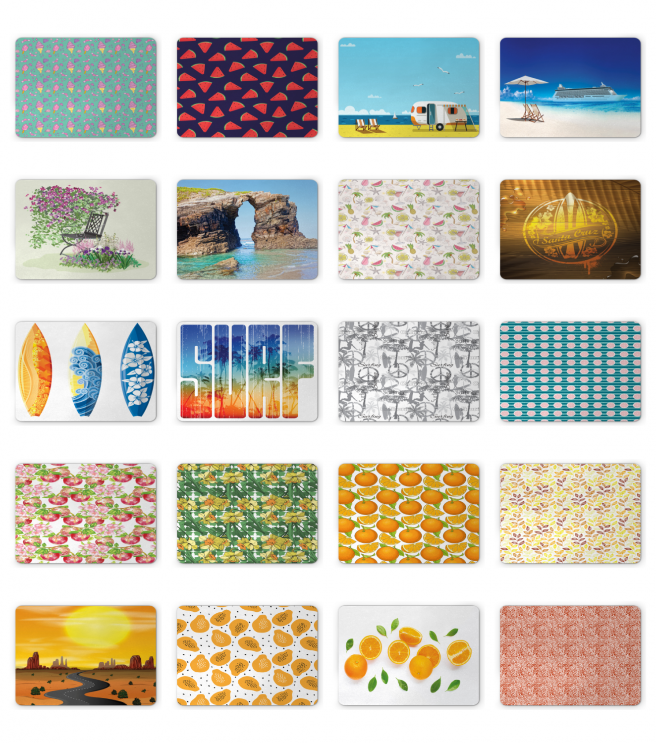 Ambesonne Summer Art Mousepad Rectangle Non-Slip Rubber