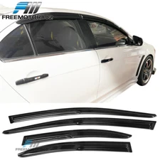 Fits 08-17 Mitsubishi Lancer & Evolution V2 Tape on Window Visors Acrylic 4 Pc