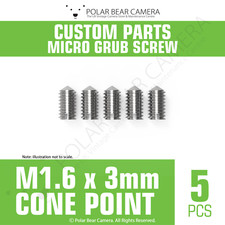 Grub Set Screws Camera Lenses Focus Ring Repair M1.6 x 3.0MM CONE END Headless