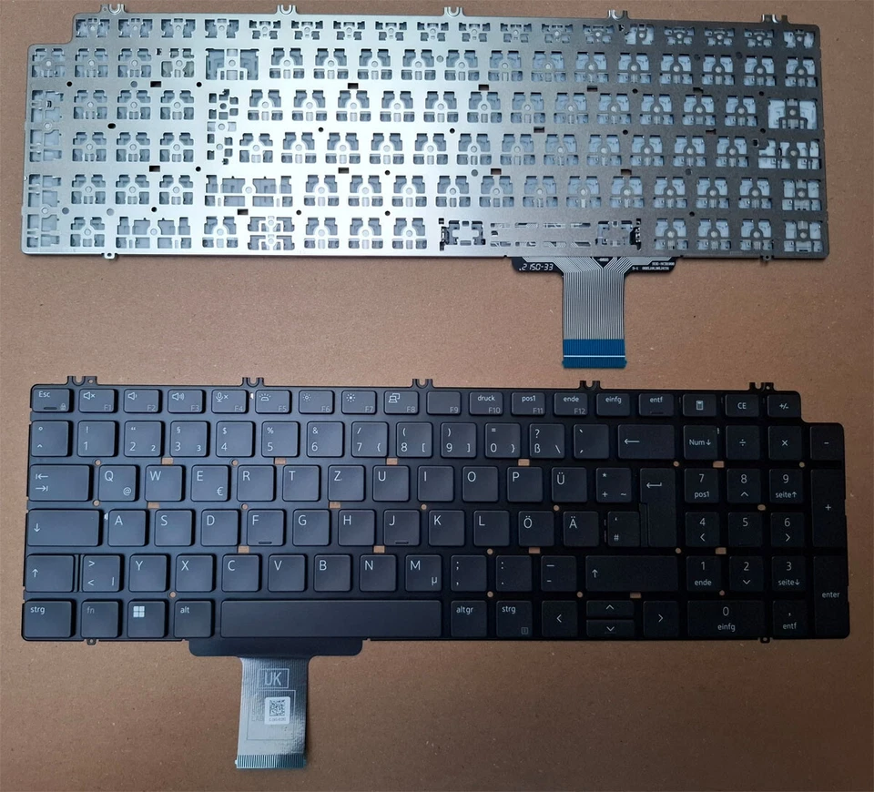 UNRETSCHIEDLICH Tastatur DELL Precision 7760 7750 7550 7560 ohne Beleuchtung Keyboard DE