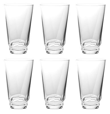 QG 22 oz Clear Acrylic Plastic Water Cup Drinking Glass Twisted Base  Tumbler 6pc | eBay