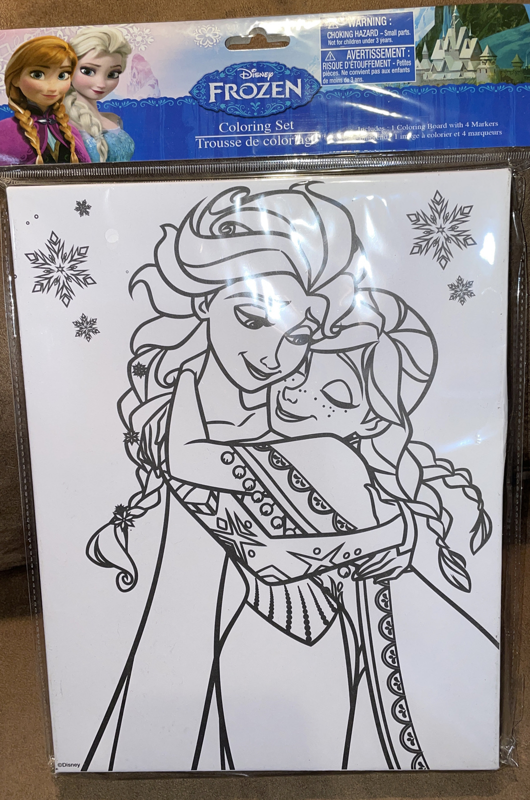 DISNEY FROZEN COLORING SET WALL HANGING ANNA/ELSA CREATIVE FUN!! 11” x ...