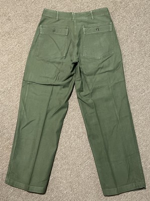 Vintage 1969 34x30 VIETNAM Army Trousers OG-107 Sateen Type 1 