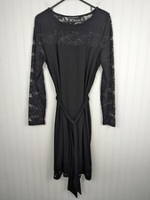 Adrianna Papell Women's Black Evening Dress Lace Knee Length Cocktail Size L