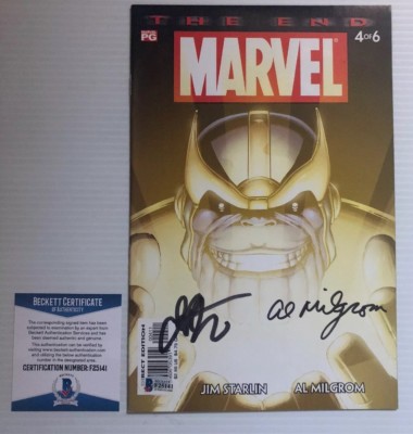 Jim Starlin Al Milgrom Signed Autographed The End Comic Book MARVEL ...