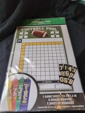 AMPRO Football Pool Party Game - Football Game Sheet -4 Award Ribbons - Numbers