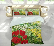 3D Poppies 3916NA Bed Pillowcases Quilt Cover Duvet Allan P. Friedlander Fay