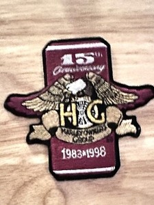 Harley-Davidson Motorcycle Patch HARLEY OWNERS GROUP 15th ANNIVERSARY 1983-1988