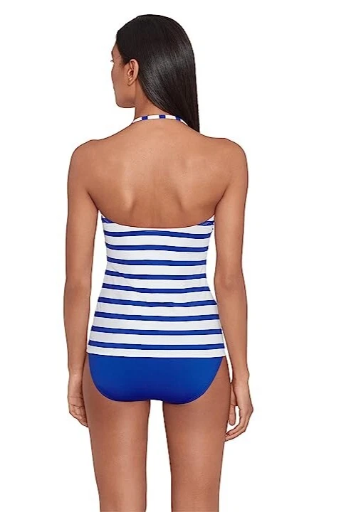 Lauren Ralph Lauren Womens Lace-up Striped Tankini Swim Top 1149 Size 4 - Изображение 2 из 2