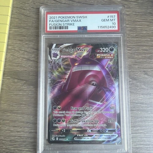 Gengar VMAX 157/264 Swsh08: Fusion Strike Holo PSA 10