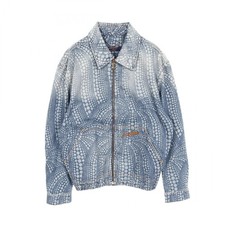 LOUIS VUITTON LV YK Allover Pumpkin Denim Jacket 52 RM232H YN3 HOA30W cotton